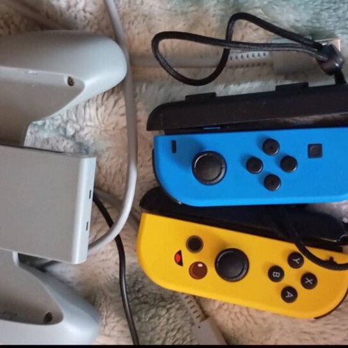 Nintendo Switch Lite console with charger and special controllers