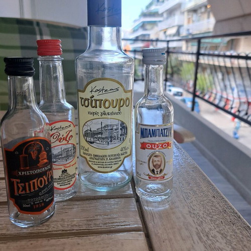 Glass bottles like new, collection of 16 pieces