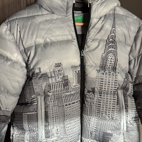 Benetton kids winter jacket new for 11-12 years black and gray