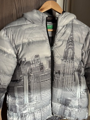 Benetton kids winter jacket new for 11-12 years black and gray