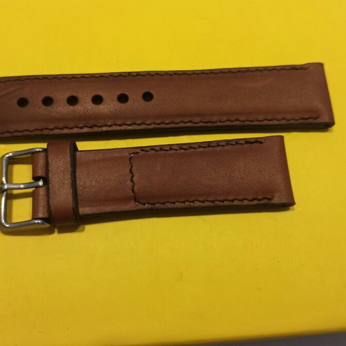 Leather watch strap brown handmade 20mm, new