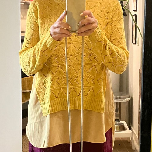 Knitted blouse with integrated fabric like new, size L/XL, amo&roma