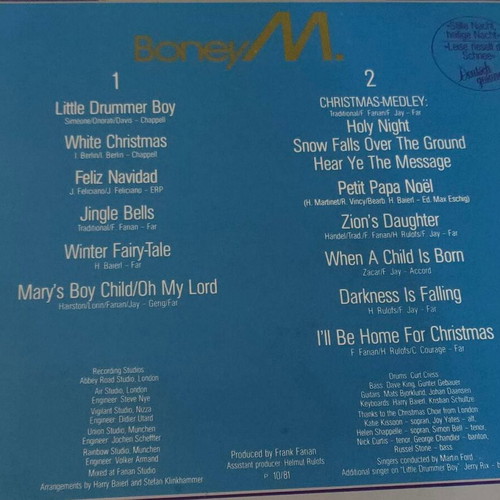 Boney M. Christmas Album LP like new, pop