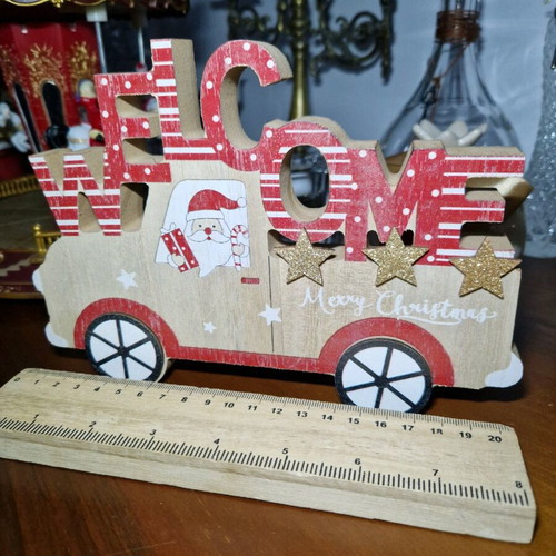 Christmas wooden decoration with Santa Claus new