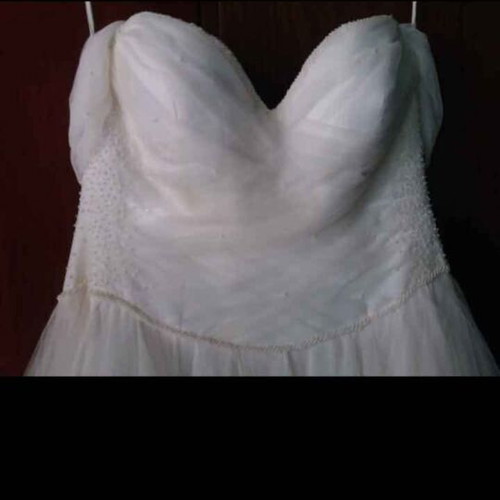 Wedding dress new, princess style, white and beige, size L