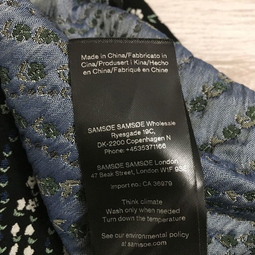 Samsoe Samsoe black dress like new with white wavy dotted pattern XXS