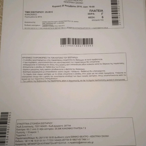Theater tickets used, approximately 35-45 pieces