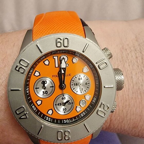 Folli Follie women's watch like new with orange dial and rubber strap