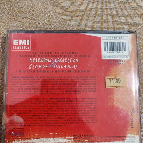 Giorgos Dalaras 2xCD Metropole Orchestra 100 Years Cinema like new, entechno