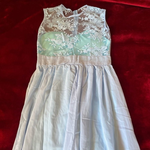 Women's maxi dress blue new with lace and lining size M