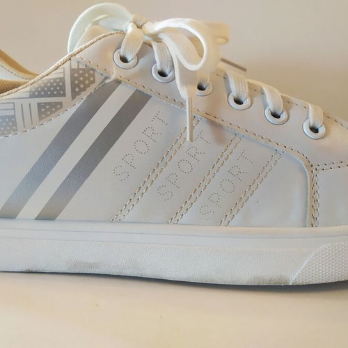 Fashion men's shoes used, casual style, size 44, white and gray