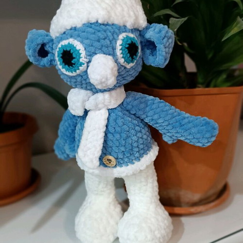 Handmade Smurf new with silicone filling without plastics