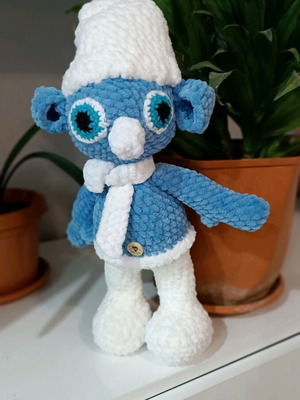 Handmade Smurf new with silicone filling without plastics