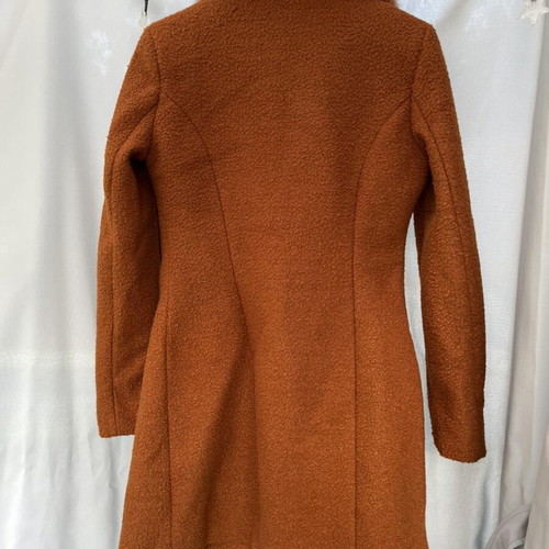 Wool coat new with natural fur collar