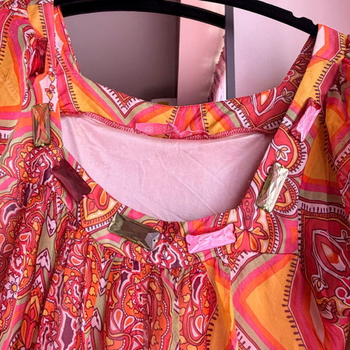 Boho dress tunic one size with ethnic print and stones, like new