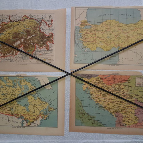 Set of 36 original maps from early 1950s, used
