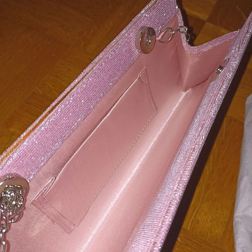 Shoulder bag pink with rhinestones like new