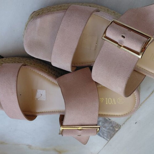 Women's pink suede slippers size 38