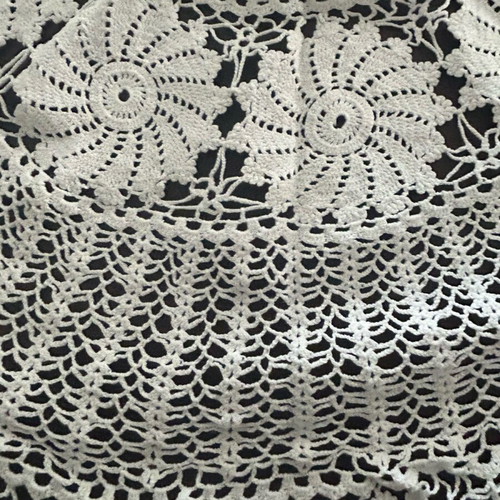 Crochet Tablecloth white round 80cm diameter handmade