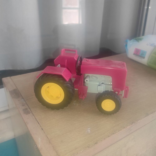 Playmobil tractor used with paint marks
