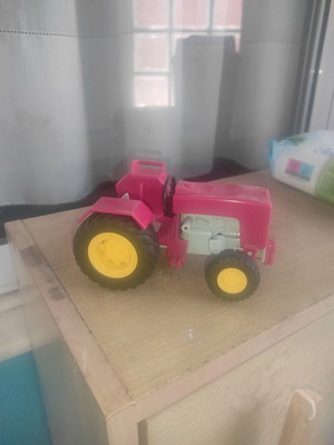 Playmobil tractor used with paint marks