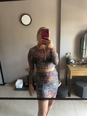 Summer set like new, size M, beige and multicolor