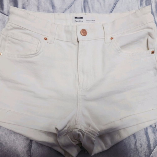 Bershka White Denim Shorts size 38 like new