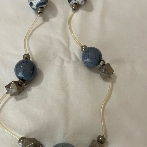 Vintage ceramic bead necklace 90s used