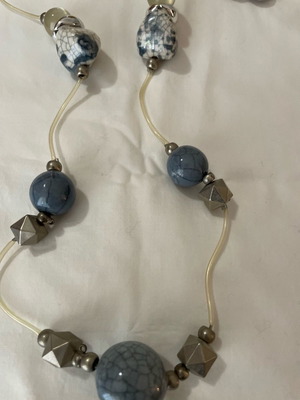 Vintage ceramic bead necklace 90s used