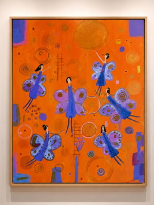 Butterflies acrylic painting 40x50 cm new
