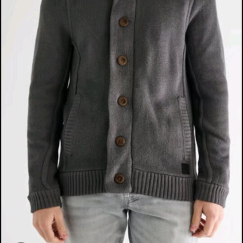 Guess knitted cardigan size Large like new, grey and blue