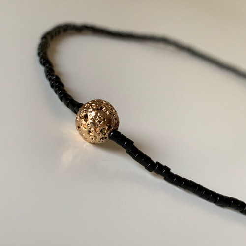 Handmade necklace with lava and Miyuki Delica glass beads new