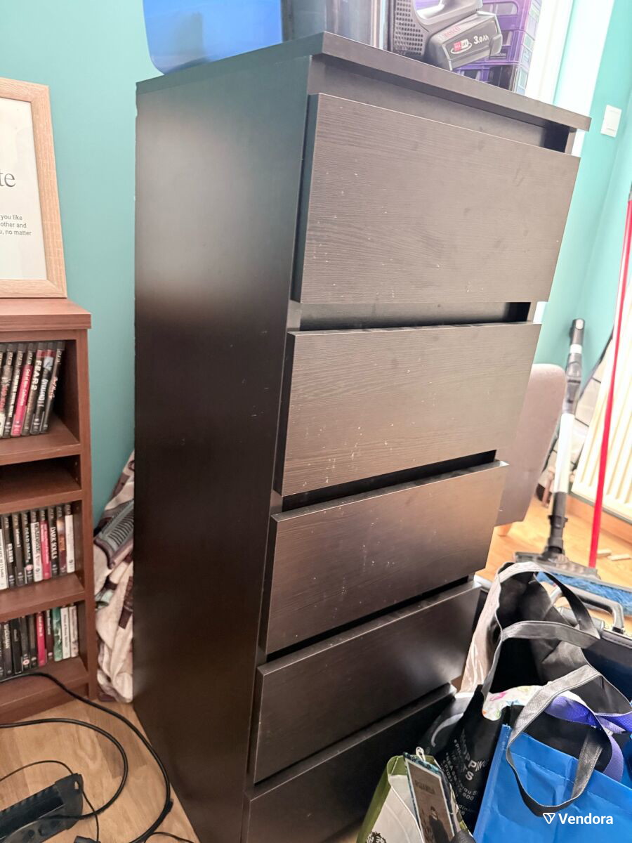 Dark brown chest of drawers like new -  30,00 - Vendora.cy