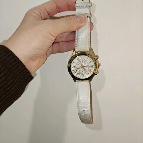 Oxette women's watch used, white leather strap