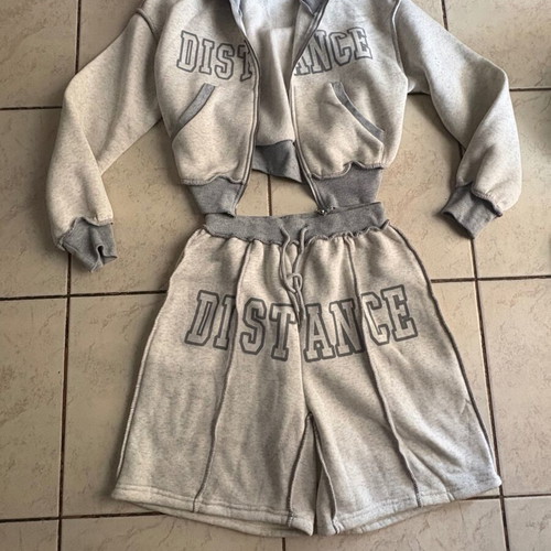 Shein crop jacket and shorts set like new, gray, XS/S