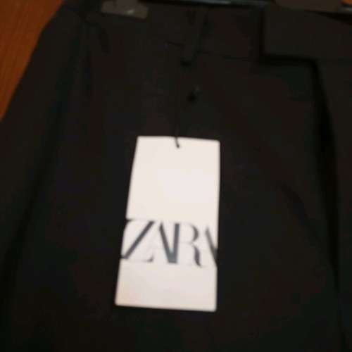 Zara men's pants new, black with satin trim
