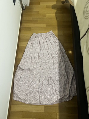 Maxi skirt pink-white one size like new
