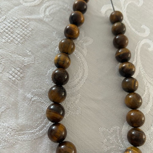 Handmade worry beads with natural stones tiger eye color new