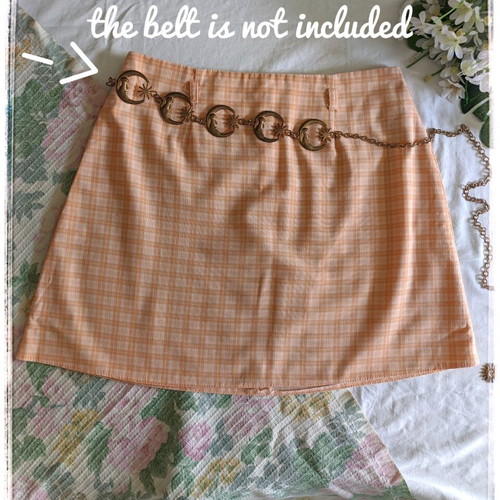 Clockhouse plaid mini skirt orange used, size 36