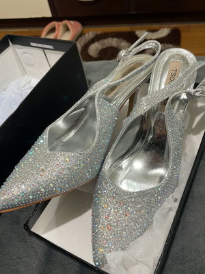 Tsoukalas shoes silver pumps used, size 39