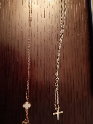 Cross necklace and stainless steel cross used