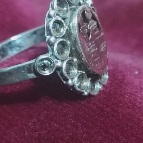 Rhoditic silver-gold ring with marcasites like new, size 15