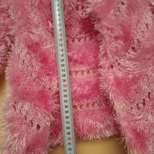 Fuzzy kids cardigan like new, pink multicolor, size XS