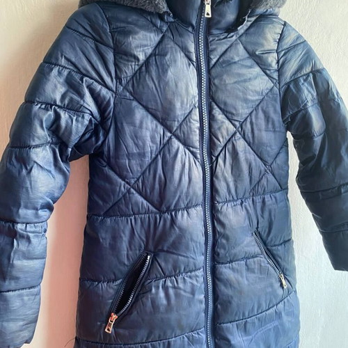Mayoral kids padded coat 6 years 116cm blue winter with fur used
