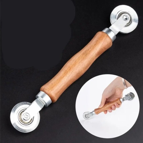 Screen installation tool with double roller and wooden handle new