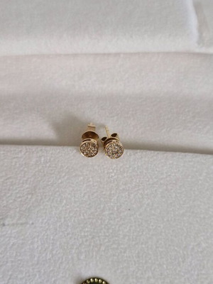 Anatol Diamond Covered Stud Earrings 18K Rose Gold like new
