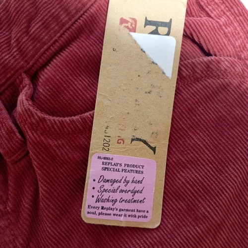 Replay women's corduroy pants new, red brick color, size 28