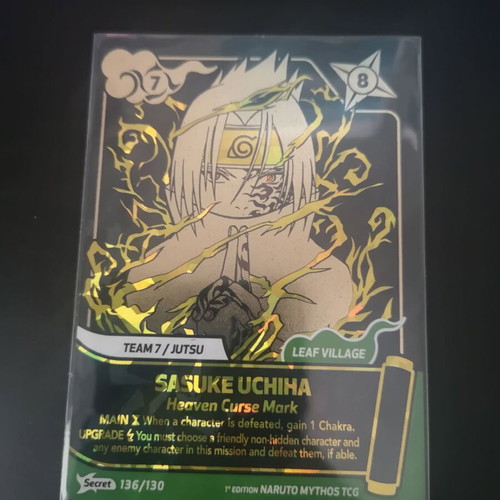 Naruto Mythos Sasuke Secret Rare 1st Edition mint condition