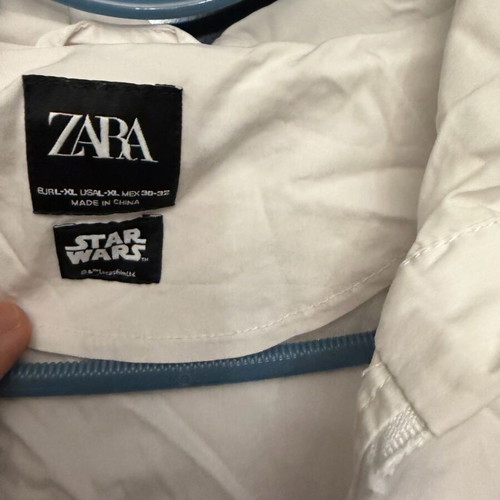 Star Wars Zara windbreaker jacket like new, oversized balloon sleeves, white, XL