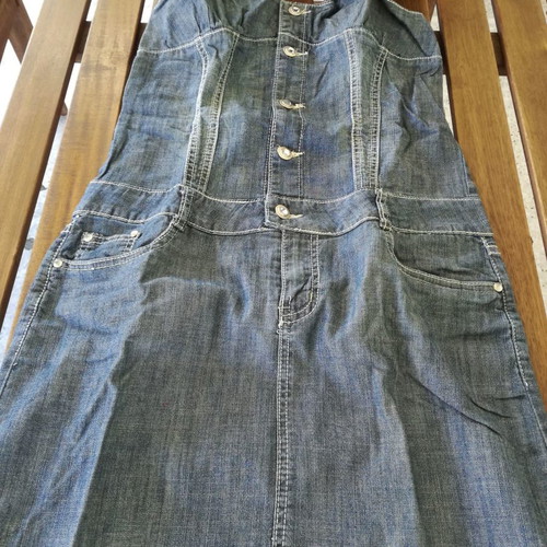 Denim halter dress used, size medium